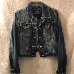 Miss Me denim crop jacket size large